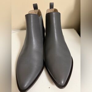 Paolo Dark Gray Leather Ankle Boots
